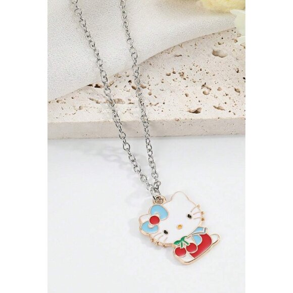 Adorable Hello Kitty Pendant Necklace – Cute Cartoon Cat Jewelry Collector Fans - Picture 1 of 4